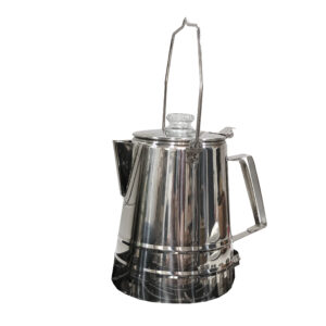 ScoutBrewer Quartermaster Family Camping Percolator, 14 Cup Stainless Steel Campfire Cowboy Coffee Pot